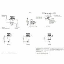 Load image into Gallery viewer, Hipshot LOCKING Tuners 6 in line STAGGERED w/ SMALL Amber LEFT-HANDED - NICKEL