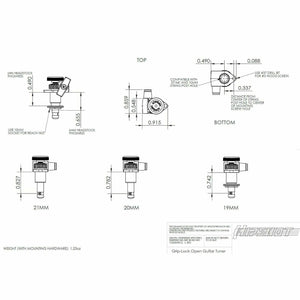 Hipshot LOCKING Tuners 6 in line STAGGERED w/ SMALL Amber LEFT-HANDED - NICKEL