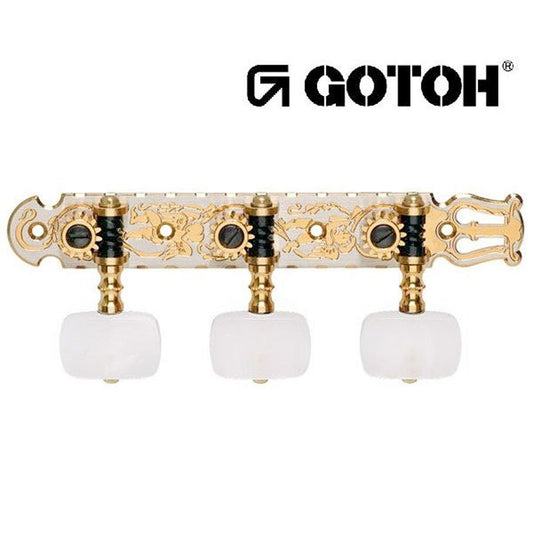 NEW Gotoh 35P3600T-1W Classical Guitar Tuning Machine Heads w/ Screws - TWO-TONE