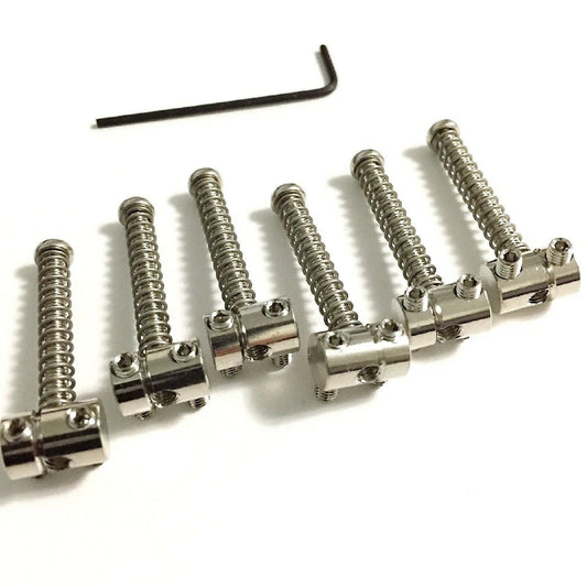 NEW (6) Round Bridge Saddles For Fender Tele Telecaster® Guitar, 2-3/16 - NICKEL
