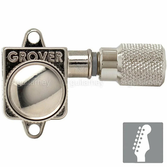 NEW Grover 505F Rotomatic Locking Tuners Vintage 6 In-line KNURLED keys - NICKEL