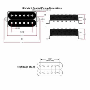 NEW DiMarzio DP151 PAF Pro Guitar Humbucker Standard Spaced - BLACK/CREAM
