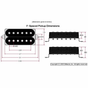 NEW DiMarzio DP282 Dreamcatcher Bridge Humbucker F-Spaced - BLACK