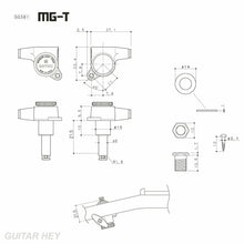 Load image into Gallery viewer, NEW Gotoh SG381-07 MGT L3+R3 Set Locking EX-LONG 21.5mm Tuners Keys 3x3 - BLACK