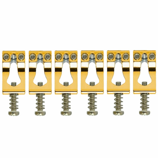 NEW (6) Gotoh S200 SOLID BRASS Saddles 10.8mm for 510T Tremolos - GOLD