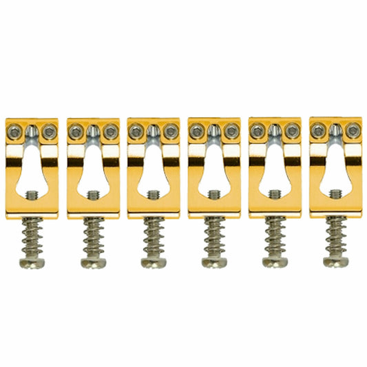NEW (6) Gotoh S200 SOLID BRASS Saddles 10.8mm for 510T Tremolos - GOLD