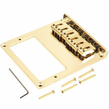 Load image into Gallery viewer, NEW Hardtail BRIDGE for Telecaster Tele Humbucker Mount, Steel Saddles - GOLD