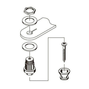 NEW Gotoh SLR-2 Quick Twist Release Strap Lock System PAIR Guitar/Bass COSMO BK