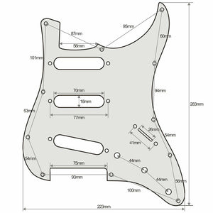 RELIC 3-Ply Pickguard for Stratocaster/Strat® USA MIM SSS 11-Hole - MINT CREAM