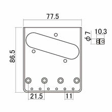 Load image into Gallery viewer, NEW Gotoh - One Side Cut - Hosco Original Tele Bridge Titanium Saddles - NICKEL