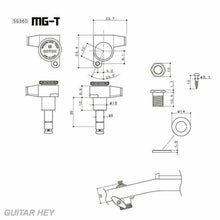 Load image into Gallery viewer, NEW Gotoh SG360-EN01 MGT Locking Tuners L3+R3 Large EBONY Buttons 3x3 - CHROME