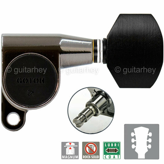 NEW Gotoh SG360-EN07 MG Locking L3+R3 Small EBONY Buttons Set 3x3 - COSMO BLACK