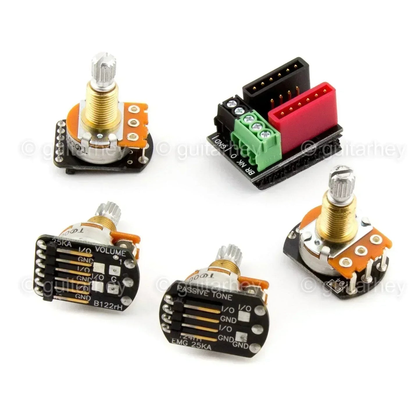 NEW EMG Solderless Wiring kit 1 or 2 Active Pickups Pot SHORT SHAFT SPLIT w/Jack