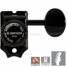 Carregar imagem no visualizador da galeria, NEW Gotoh SD91-05M MGTB Locking Tuners Set 6 in line STAGGERED w/ screws - BLACK