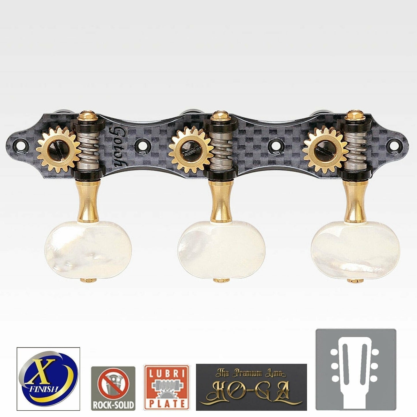 NEW Gotoh KG01-CA Classical Guitar Tuners w/ Real Mother of Pearl Buttons X-Gold