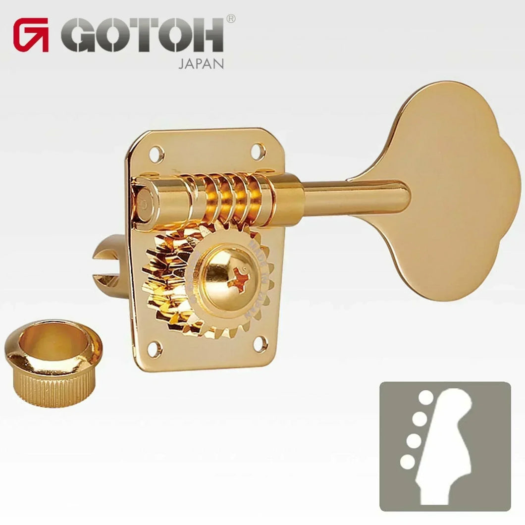 NEW Gotoh GB10 4 In-Line Bass Tuners Keys for Fender Mustang Aerodyne - GOLD
