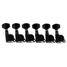Load image into Gallery viewer, NEW Gotoh SG381-AB07 Tuning Keys 6 in line Tuners w/ ALUMINUM Buttons - BLACK