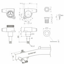 Load image into Gallery viewer, NEW Gotoh SG381-07 MGT 6 in Line NON-STAGGERED Set Locking Tuners - GOLD