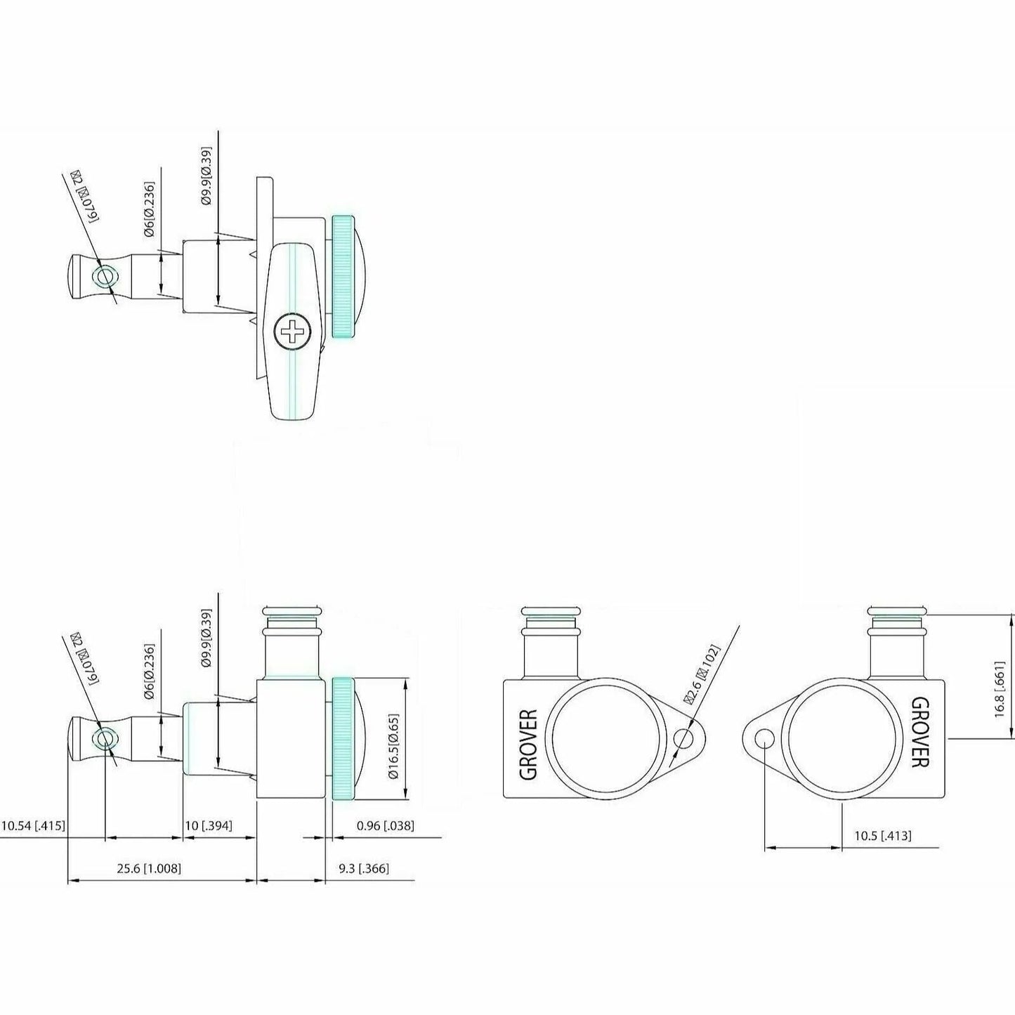 NEW Grover 502 LOCKING Tuners 3x3 Modern Gibson Les Paul KEYSTONE Buttons CHROME