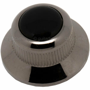 NEW (1) Q-Parts UFO Guitar Knob KBU-0730 w/ Acrylic Black on Top - COSMO BLACK