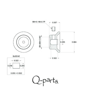 NEW (1) Q-Parts UFO Guitar Knob KBU-0730 w/ Acrylic Black on Top - COSMO BLACK