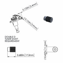 Load image into Gallery viewer, NEW (6) Genuine Hipshot Industrial Knurled Tuner Buttons w/ Screws, SATIN CHROME