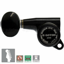 Load image into Gallery viewer, NEW Gotoh SG381-05 MGTB Locking Tuners Set 6 in line LEFT HANDED TREBLE - BLACK