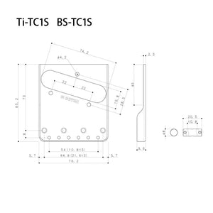 NEW Gotoh Ti-TC1S TITANIUM Saddles Compensating BRIDGE for Telecaster - NICKEL