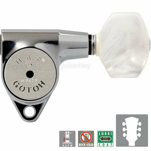 NEW Gotoh SG301-P7 HAPM Adjustable Post Height Locking PEARL Buttons 3x3 CHROME