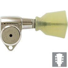 Load image into Gallery viewer, NEW Hipshot Grip-Lock Open-Gear LOCKING Tuners w/ KEYSTONE Buttons 3x3 - NICKEL