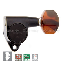 Load image into Gallery viewer, NEW Gotoh SG301 MG Set L3+R3 TORTOISE Buttons Magnum Locking Tuners 3x3 - BLACK