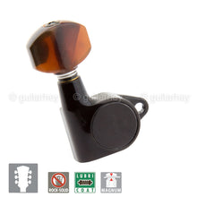 Load image into Gallery viewer, NEW Gotoh SG301 MG Set L3+R3 TORTOISE Buttons Magnum Locking Tuners 3x3 - BLACK