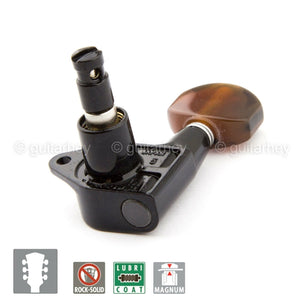 NEW Gotoh SG301 MG Set L3+R3 TORTOISE Buttons Magnum Locking Tuners 3x3 - BLACK