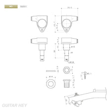Load image into Gallery viewer, NEW Gotoh SG301 MG Set L3+R3 TORTOISE Buttons Magnum Locking Tuners 3x3 - BLACK