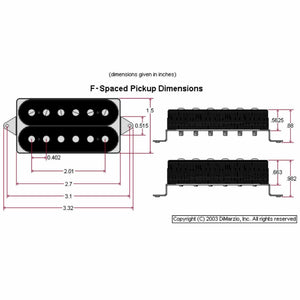 NEW DiMarzio DP270F Sonic Ecstasy Bridge Humbucker Guitar Pickup F-Spaced