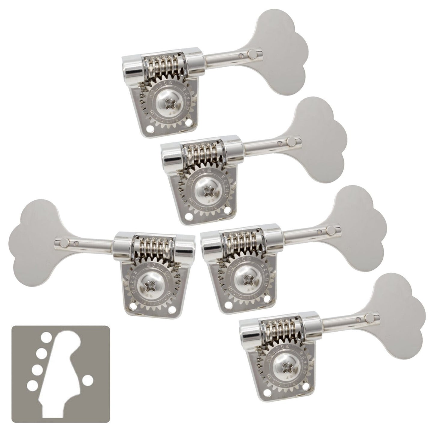 NEW Gotoh GB528 Res-O-Lite Vintage Style Bass L4+R1 Set Lightweight 4x1 - NICKEL