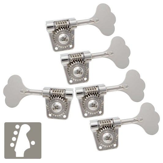 NEW Gotoh GB528 Res-O-Lite Vintage Style Bass L4+R1 Set Lightweight 4x1 - NICKEL