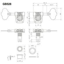 Load image into Gallery viewer, NEW Gotoh Res-O-Lite GB528 Vintage Style Bass L4+R1 Set Lightweight 4x1 - NICKEL