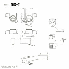 Load image into Gallery viewer, NEW Gotoh SG381-07 MGT Locking Tuners 7-String Small Keys L3+R4 Set 3x4 - GOLD