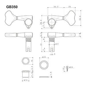 NEW Gotoh GB350 Res-o-lite Compact Bass Tuning Machines (Sold Individually)