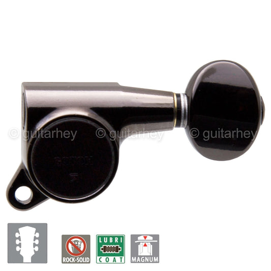 NEW Gotoh SG381-05 MG Magnum LOCKING Small OVAL Buttons Keys 3X3 - COSMO BLACK