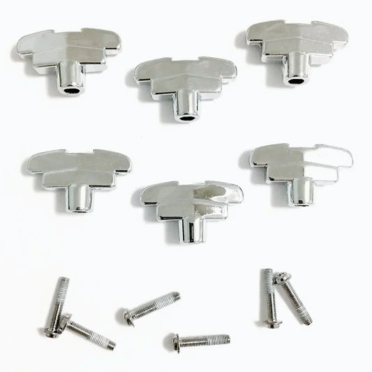 NEW (6) Rotomatic Buttons For Grover Tuners Imperial Keys Style - CHROME