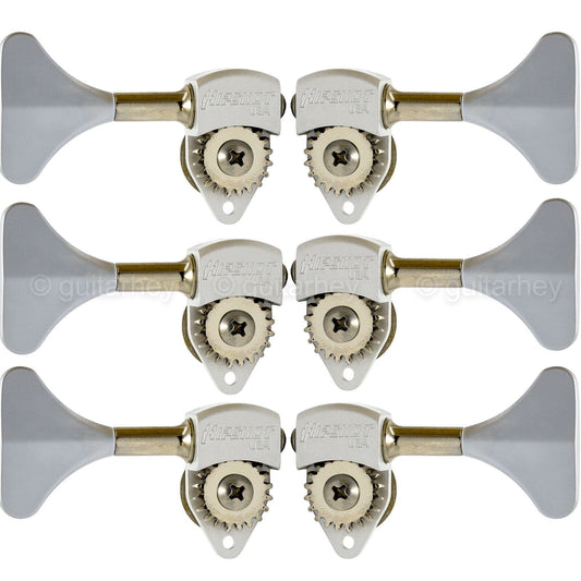 NEW Hipshot USA HB6 1/2" Ultralite® Bass Tuning Y Key L3+R3 Set - SATIN CHROME