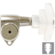 Load image into Gallery viewer, NEW Hipshot Grip-Lock Open-Gear w/ White Pearloid IMPERIAL Buttons 3x3 - NICKEL