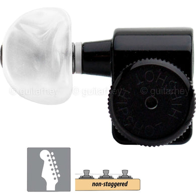 NEW Hipshot Non-Staggered PEARLOID Kit Fender® Directrofit™ LOCKING LEFTY BLACK