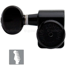 Load image into Gallery viewer, NEW Hipshot STAGGERED OVAL Buttons Kit Fender® Directrofit™ LOCKING LEFTY BLACK