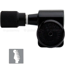 Load image into Gallery viewer, NEW Hipshot STAGGERED KNURLED Kit Fender® Directrofit™ LOCKING LEFTY - BLACK