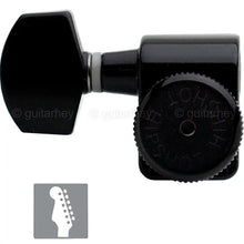 Load image into Gallery viewer, NEW Hipshot STAGGERED HEX Buttons Kit Fender® Directrofit™ LOCKING LEFTY - BLACK