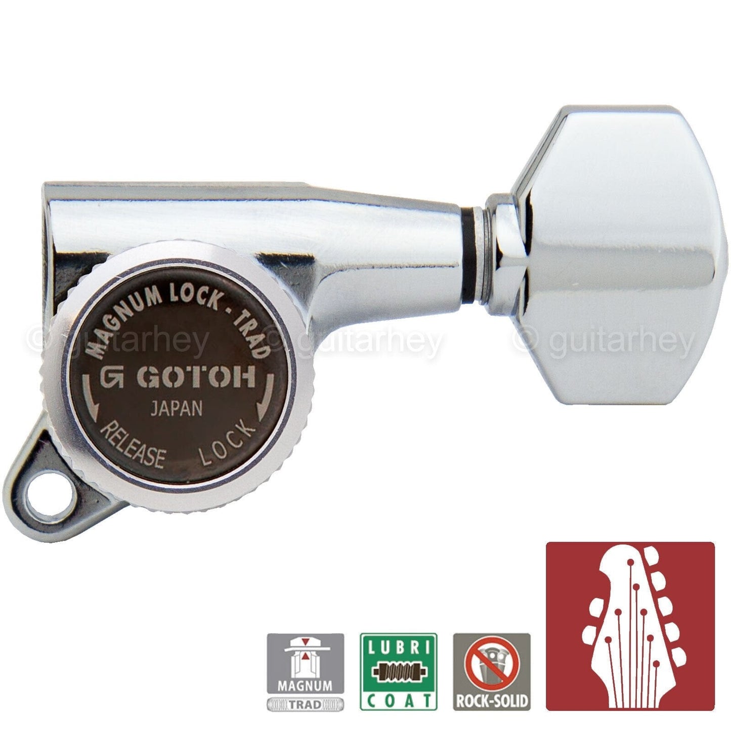 NEW Gotoh SG381-07 MGT L2+R5 Locking Tuners 7-String NON-Staggered 2x5 - CHROME