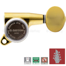 Carregar imagem no visualizador da galeria, NEW Gotoh SG381-05 MGT Locking Tuners 7-String OVAL Buttons L3+R4 Set 3X4 - GOLD